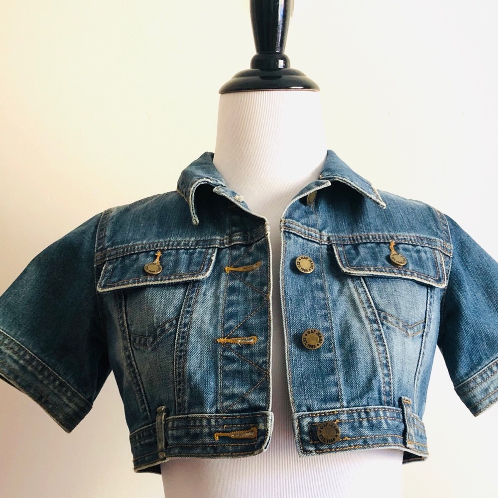 Girl 100% Cotton Denim Crop Jacket Size L(10)